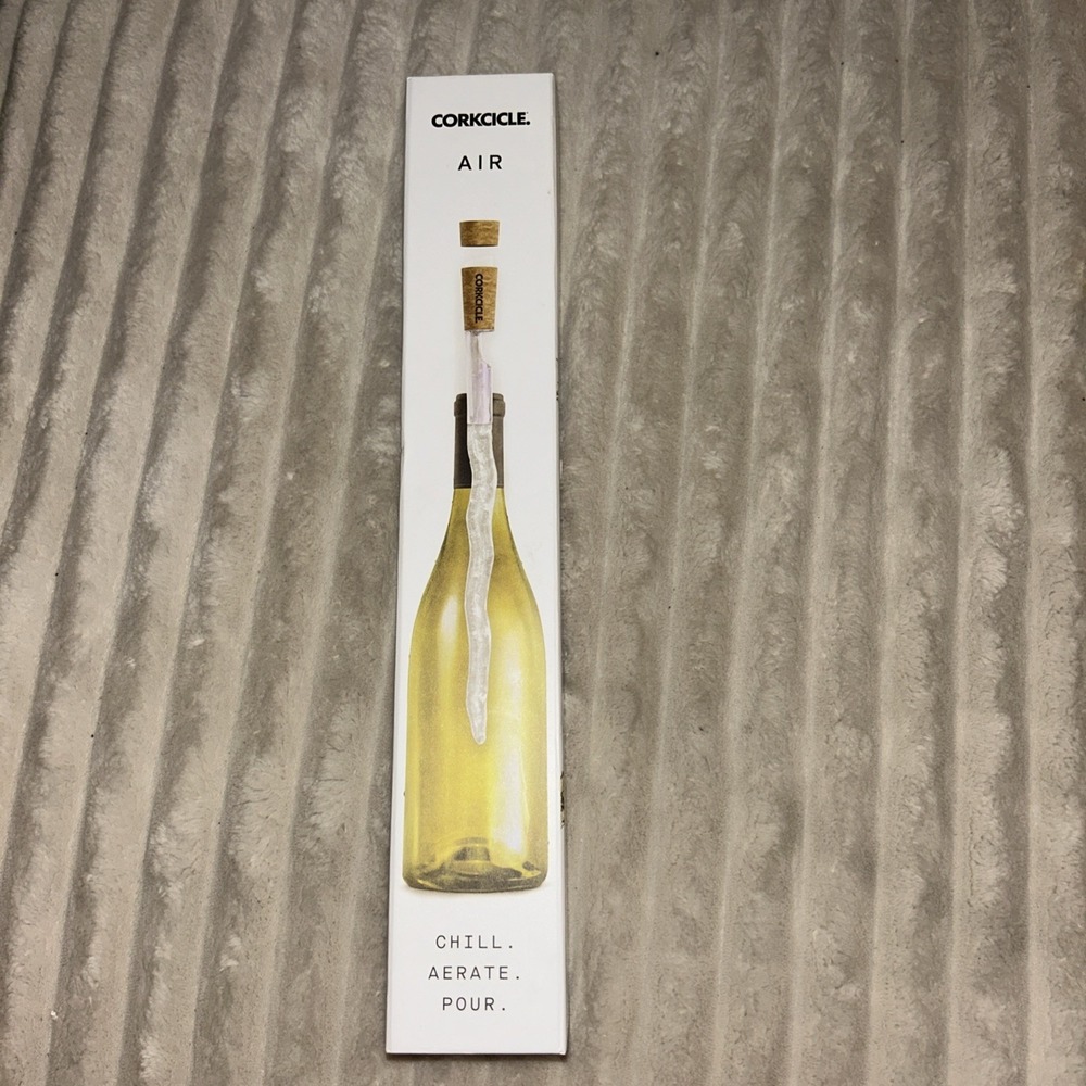 Corkcicle Air Classic Cork Clear Wine Bottle Cooler Chiller Aerator New Pourer